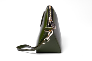 Coneli Fanny Pack_belt bag_adaptable as clutch_sideshot_crafted from cactus leather_color green