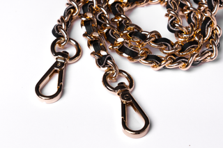Golden chain_color black _cactus leather chain