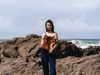 Coneli bag photographed for an article on identifying greenwashing in fashion brands