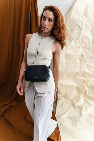 Coneli fanny pack styled as a modern, versatile fashion accessory