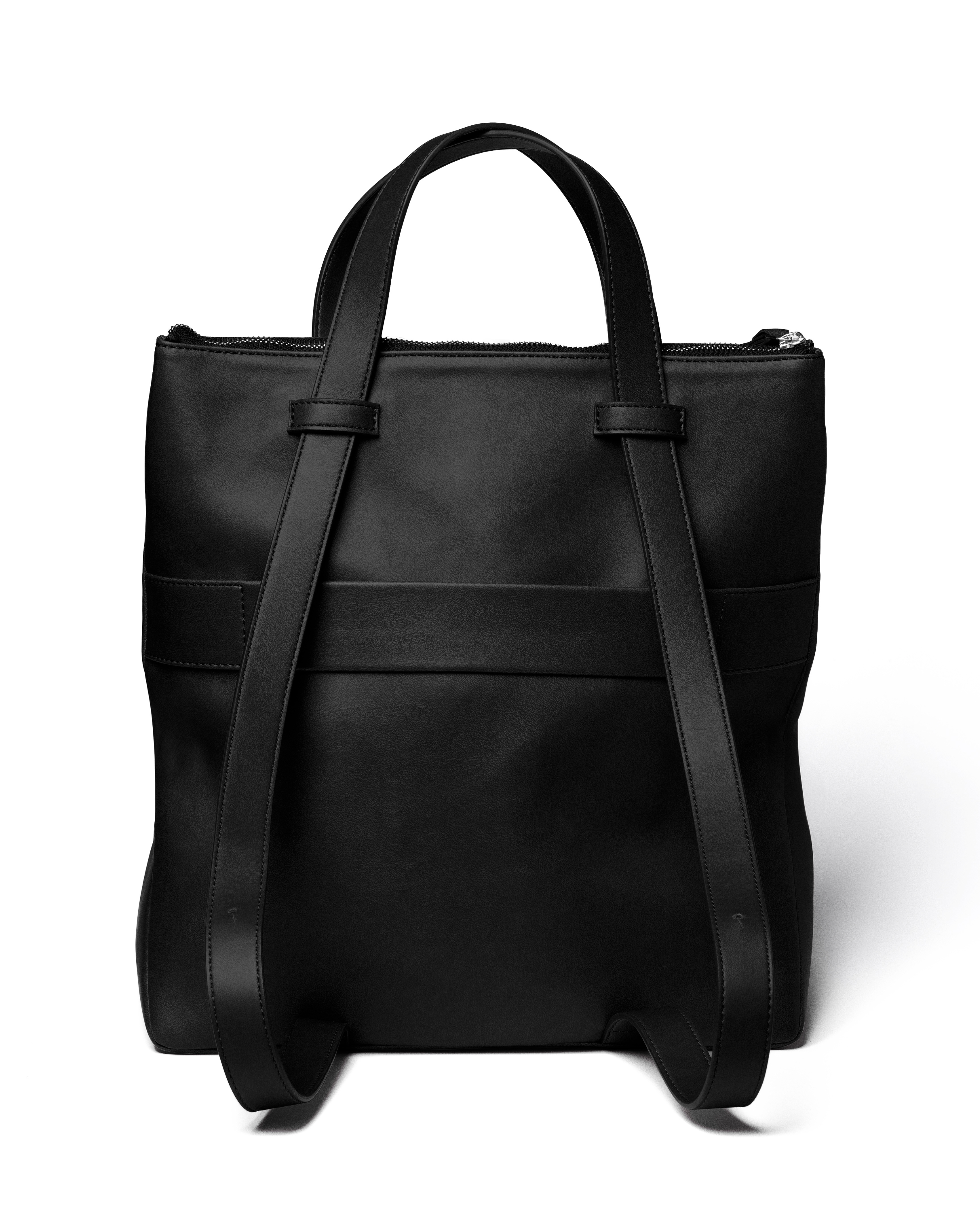 black leather convertible tote backpack Cactus Leather Tote Bag Black – Convertible Backpack