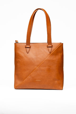 Coneli Tote Bag from the front side in the color camel