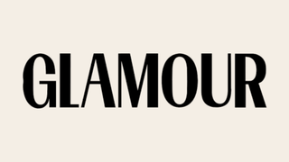 Glamour logo on a beige background