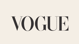 Vogue logo on a beige background